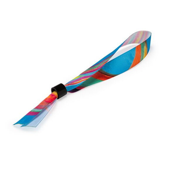 Adjustable polyester wristband with non-transferable pressure clasp Thumbnail