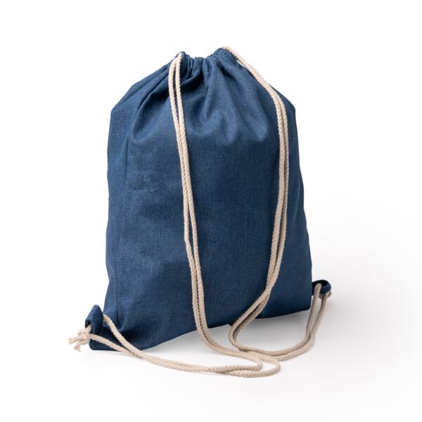 Drawstring backpack in recycled denim Thumbnail