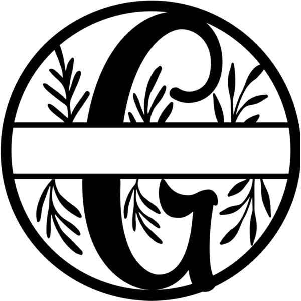 G Floral split monogram letters Thumbnail